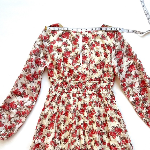 FREE PEOPLE KEEP YOU SMOCKED FLORAL FIT N FLARE MINI DRESS. IN STORES NWT! SzXS - Picture 12 of 14